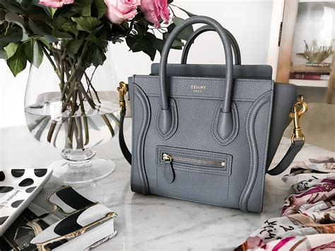 celine bag nano grey|Celine nano luggage tote bag.